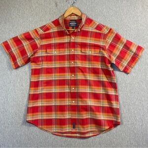 Panhandle Slim Rough Stock Shirt Men’s XL Red Orange Aztec Southwestern